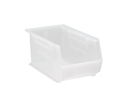 Quantum QUS240 Plastic Storage Stacking Ultra Bin, 14-Inch by 8-Inch by 7-Inch, Clear, Case of 12