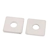 Tool parts M8 x 25mm Square Stainless Steel Flat Repair Plate Silver Tone 2pcs