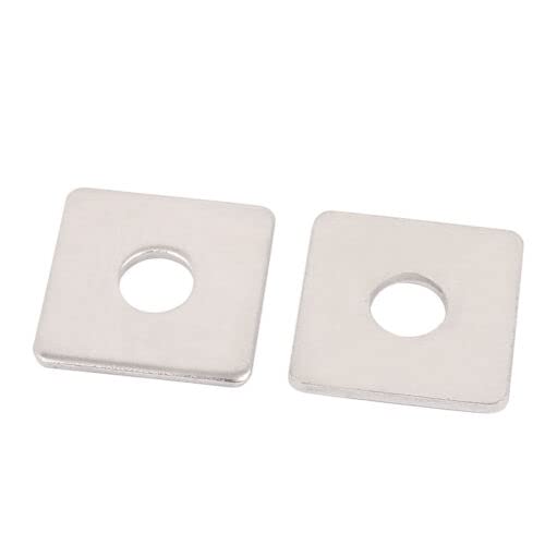 Tool parts M8 x 25mm Square Stainless Steel Flat Repair Plate Silver Tone 2pcs