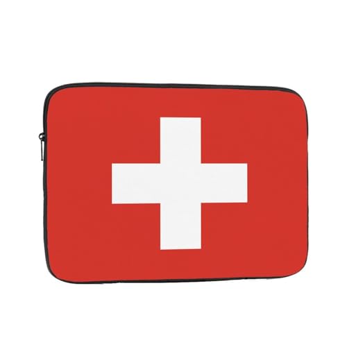 Swiss Flag Laptop Sleeve Case 15 Inch Suitable For Notebook Computer Tablet Traveling Carrying Simple Case