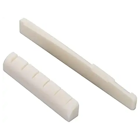 XIYANGJUAN Left Handed Bone Nut and Saddle Set for 6-String Acoustic Guitar Cover