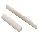 1 Sets 2pcs Left handed Guitar Nut 6 String Acoustic Guitar Bone Bridge Saddle and Nut Set Made of Real Bone...