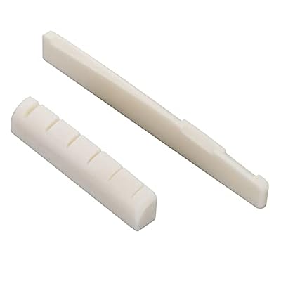 1 Sets 2pcs Left handed Guitar Nut 6 String Acoustic Guitar Bone Bridge Saddle and Nut Set Made of Real Bone 43x6x9/72x3x9mm