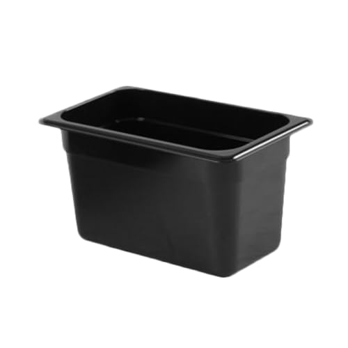FSE PLPA8146BK Food Pan, 1/4 Size, 6" deep, Shatter and Scratch Resistant, Dishwasher Safe, Polycarbonate, Black, NSF