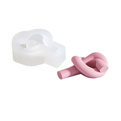 Yalulu Gedrehter Knoten Kerzenhalter Silikonformen, Kerzenhalter Epoxidharz Casting Form, Kerzenständer Silikon Form, Kerzenständer Silikonform für DIY-Kerzenhalter Cover