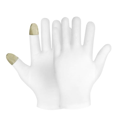 Guantes de inspección de algodón de spa: guantes de algodón para manos secas, guantes reutilizables de pantalla táctil | Guantes hidratantes elásticos espesados ​​para hombres Mujeres cutículas seco p