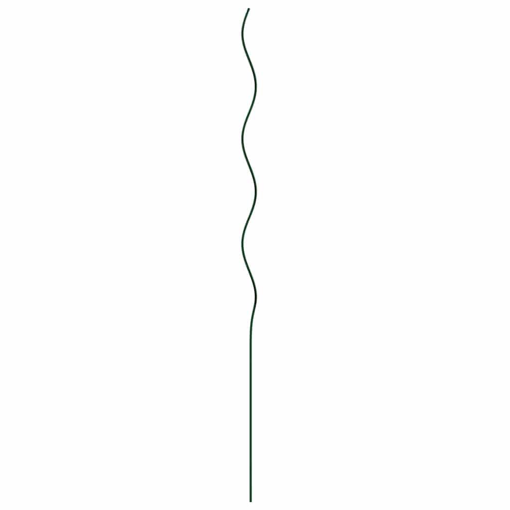 Soporte para plantas de acero verde, 110 x 0,6 x 0,6 cm, 5 unidades en espiral, soporte para tomates en jardín, balcón, bancal elevado para fijar y cultivar plantas trepadoras