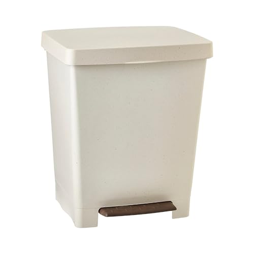 Tatay Cubo de Basura Cocina con Pedal Cubik 21L | Acabado Mate | Interior y Exterior | Para Bolsas de 20L a 30L | Plástico 100% Reciclado Libre de BPA | 33,5x30x39 cm, Ecohome