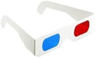 3D Red adn Blue Anaglyph White Cardboard Frame Glasses