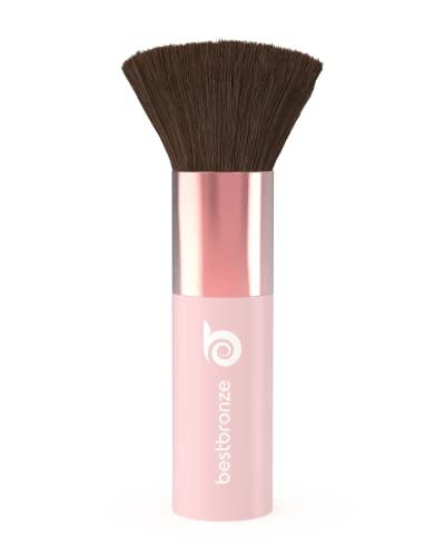 Best Bronze Tall Kabuki Brush, Vegan - Kabuki Foundation Brush for Liquid Makeup, Sunless Tanner with Soft Bristles, for Hands, Feet, Face - Professional Makeup Brushes and Accessories