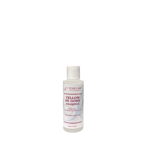 STAR CARE Yellow Be Gone Shampoo 4oz/118ml (1 Pack) Clarifying Brassiness Neutralizer for Bleached, Blonde, Gray & Highlighted Hair, Restores Shine & Cool Tones, Purple Toning Formula