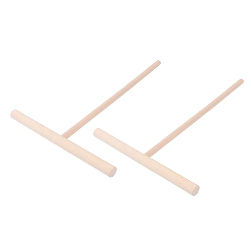 BESTonZON 2pcs Wooden Crepe Pancake Spreader Dough Distributor for Cooking Utensils Skillet
