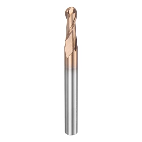 Image of HARFINGTON Ball Nose End Mill 2 Flute 7 /32 inch Diameter 1 /4 inch Shank Tungsten Carbide Uncoated Spiral CNC Router Bits 5 /8 inch Cutting Length Single End Ball Cutting Tool for Carving Engraving