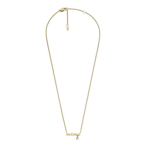 Image of Fossil Women's Gold-Tone Stainless Steel Pendant Chain Necklace for Women