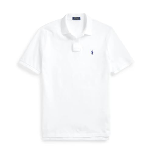Ralph Lauren Polo de piqué Slim Fit (FR/ES, Letras, M, Regular, Regular, White)