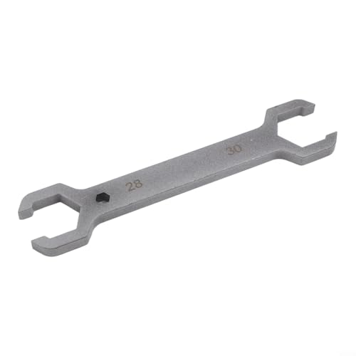Rackumic Doppelendschlüssel, starke Stahlkonstruktion, Fußbodenheizung, Verteilerventil, Einsteller, bequemer Griff für Hausbau, Wartungsaufgaben, 20,6 cm, silberfarben (Größe 28–30 mm)