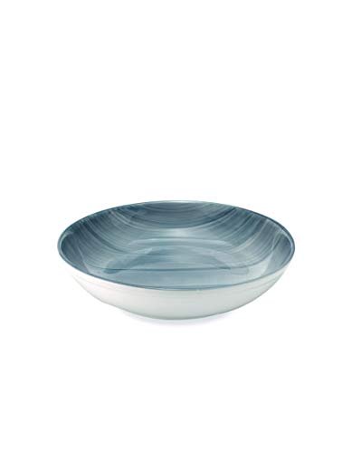 Zafferano Serie Striche Risottiera in Porcellana, Diametro 300 mm, Colore Grigio, Lavabile in Lavastoviglie Max 60°, Confezione 2 Pezzi