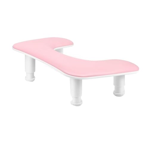 Feriany Reposabrazos para Manicura para Tecnología de Uñas: Reposabrazos para Uñas Ajustable en Forma de U - Reposabrazos de Mano de PU para Manicuristas Rosa