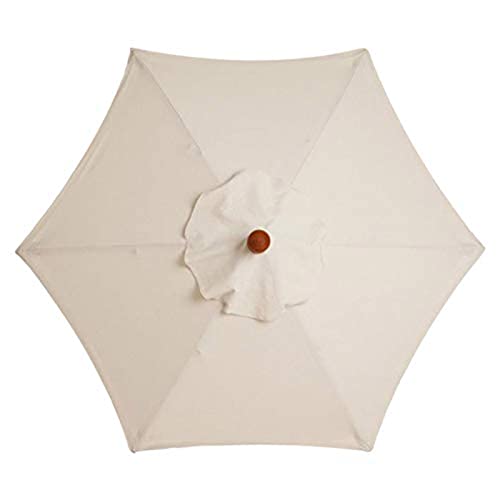TIUTIU 6 Rippen Sonnenschirm Ersatz Baldachin Abdeckung Outdoor Markt Tisch Schirm Schirm Baldachin Anti-Ultraviolett Regenschirm Ersatz Stoff, 2m/2,7m/3m (2.7M / 8.9Ft,Beige) Cover