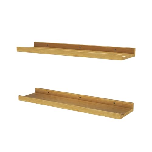 Vicco Étagère Murale Linus, Naturel Bois, 60x4cm Lot de 2, pour Montage Mural offrant des Surfaces de Rangement modulables dans l’Espace de Vie