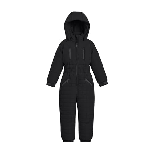 Générique Isolerad skidjacka med huva för flickor i åldern 5–14 år, snökläder, pojke, flicka, Svart, 7-8 ans