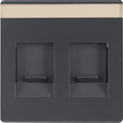 Enjoliveur de finition Berker Q.1 Q.3 anthracite avec double porte-étiquette