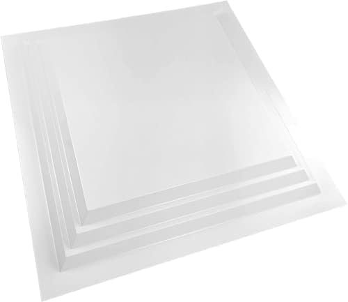 Miniatura 2 de 3Drop - Azulejos de techo y pared 3D PVC blanco mate ultrafino de 2 x 2 pulgadas para sistema de rejilla de techo de 24 x 24 pulgadas (paquete de