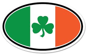 Image of 2pcs | 5 inch - Shamrock Ireland USA Irish Window Flag - Sticker Graphic - Auto, Wall, Laptop, Cell, Truck Sticker for Windows, Cars, Trucks