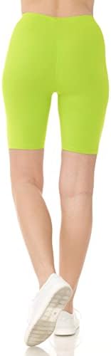 Leggings Depot Women's Buttery Soft Fashion Biker Shorts Athletic Shorts for Yoga, Lime, Large - 2