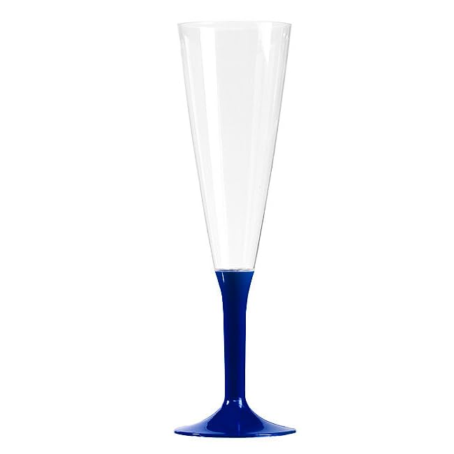 Flûtes à Champagne Réutilisables en PVC, 20 cm, Pied Détachable Coloré, Lot de 10, Translucide et Brillant, Compatible Lave-Vaisselle, 12 Coloris...