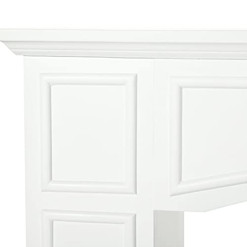 Image of HOMCOM Modern Fireplace Mantel, Surround Mantels for Fireplace with Decorative Pattern Interior Width 29 inch White