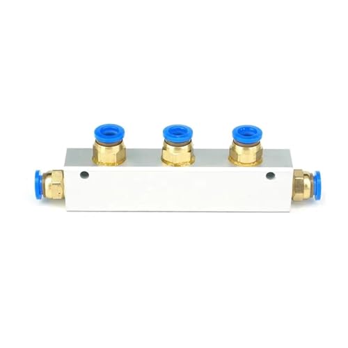 A Kit Push Fit 8mm 3 Way Pneumatic Air Manifold Block Splitter With Couplers