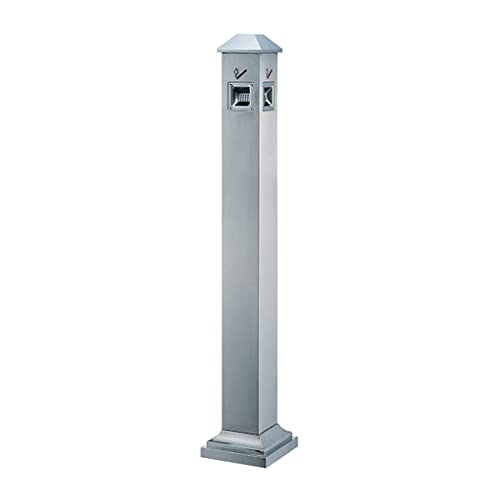 Cendrier extérieur sur pied pour mégots de cigarettes collecteur vertical en métal inox stable