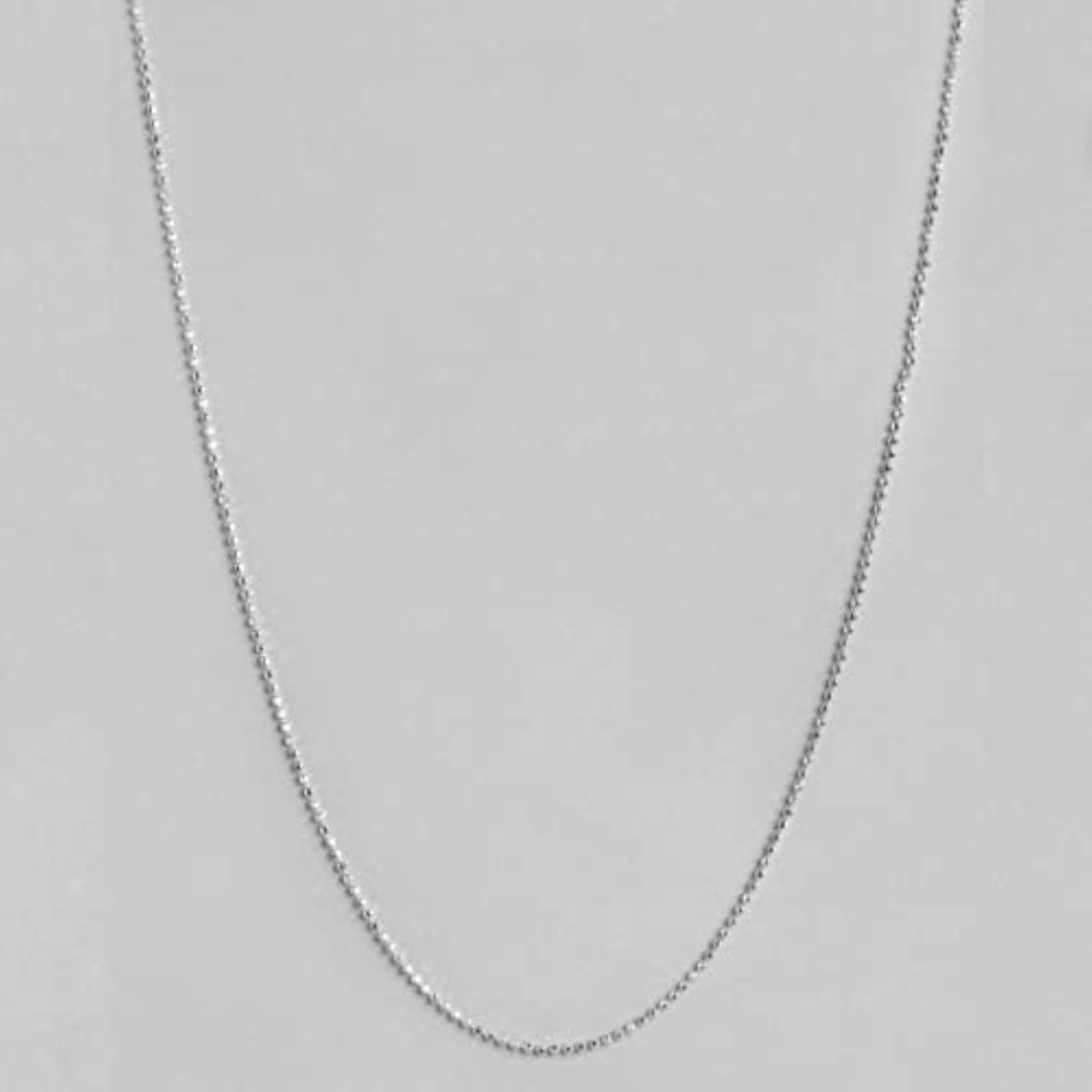 925 Silver Rhodium Plated Beaded Chain Necklace, Adjustable