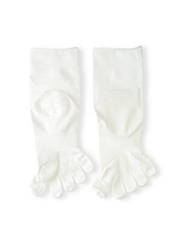 [タビオ] 外反母趾サポート五本指ソックス※クルー丈L寸 24.0～26.0cm 日本製 五本指靴下 オフホワイト