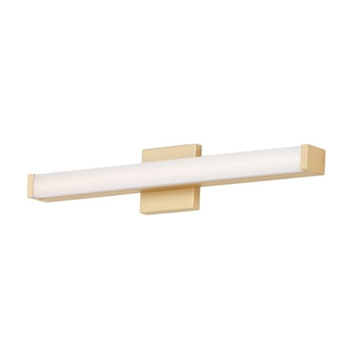 Image of Maxim Lighting Spec Vanity 24 inch 1-Light Bath Vanity Light | Gold Aluminum Finish | White Pmma Acrylic Shade | Contemporary Indoor Light Fixture | Ideal for Bathrooms & Powder Rooms | 52002GLD
