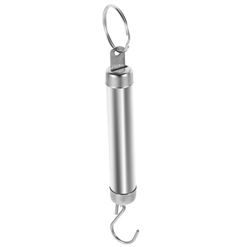 VALICLUD Báscula Colgante Mecánica de Resorte 5 Kg Báscula para Equipaje y Viaje Resistente Metal Plateado Gancho Ergonómico para Maletas y Bolsos Portátil