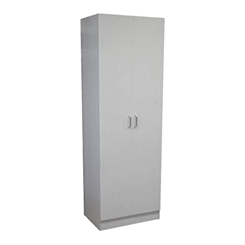 DUPI Armario Ropero 2 Puertas 180x60x42 cm Madera, Color Blanco Cover