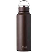 Atlas Water Bottle, 33.8 fl oz (1,000 ml), Cold Retention, Vacuum Insulated, Stainless Steel, Integrated Gasket, Handle Included, Seamless, Screw Bottle, Direct Drinking, Easy to Clean, Outdoor Use, Wens Brown