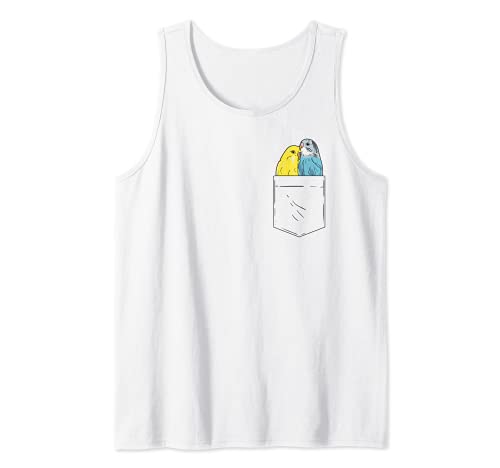 Periquito Budgie Bird Couple I Funny Budgie Pocket Design Camiseta sin Mangas