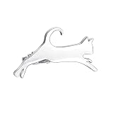 Yoursfs Unique Silver Cat Tie Clips for Men Novelty Cat Tie Bar Animal Tie Pin Clothing Accessories Giving