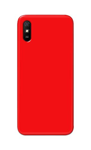 Image of Printed Hard Back Cover Case for Mi Redmi 9A | Mi Redmi 9AT | Mi Redmi 9A Sport Back Cover (Plain Red) -1803