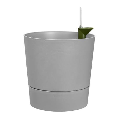 Miniatura 2 de Elho Greensense Aqua Care Round 30 - Macetero Por Interior Y Exterior - 100 Plástico Reciclado - Ø 29.5 X H 29.1 Cm - Gris Light Concrete