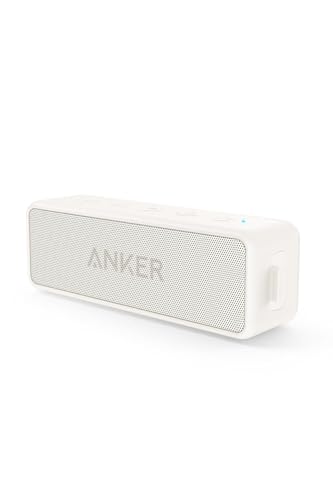 Anker soundcore 2 Bluetooth Lautsprecher, Fantastischer Sound, Enormer Bass mit Dualen Bass-Treibern, 24h Akku, Verbesserter IPX7 Wasserschutz, Kabelloser Lautsprecher für iPhone,...
