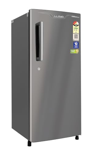 Image of Lloyd 185 L Direct Cool Single Door 3 Star Refrigerator with Fast Ice Making, Big Bottle Storage (Inox Graphite, GLDS203AIGCF)
