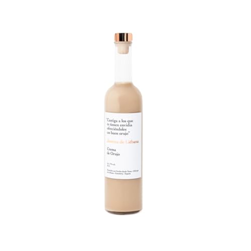 JUSTINA DE LIEBANA Crema de Orujo Gourmet, Bebida Artesanal con Crema de Leche y Aguardiente de Orujo, 17% Vol., 50 cl, con Notas de Vainilla y Chocolate