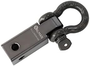 SALMAN 5T Aluminum Alloy 6061 Hitch Receiver and Bow-Shackle and Pin with R Clip Winch Accessories (Grey)
