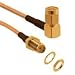 RF/Coaxial Cable Assembly, SMA Right Angle Plug, SMA Bulkhead Jack, RG316, 50 ohm, 19.7