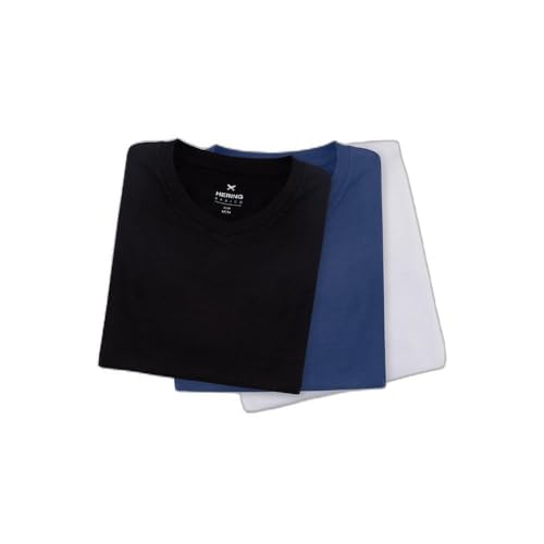 Kit Com 3 Camisetas Masculinas Básicas Slim Gola V - Multicolorido