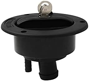 POHOVE RV Fresh Water Locking Cap Round Gravity Fresh Water Filling Hatch Inlet with 2 Keys Motorhome Locking Water Inlet Filler Cap for Camping Trailer Gravity RV(Black)